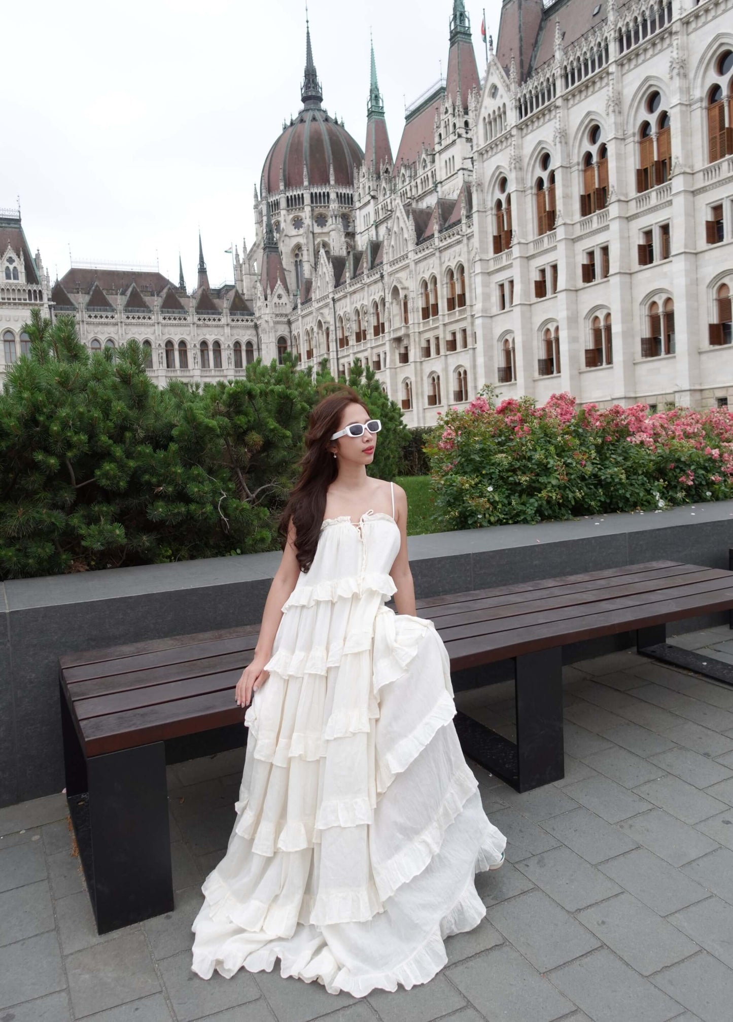 Multi-tiered-Voluminous-Spaghetti-Straps-Dress