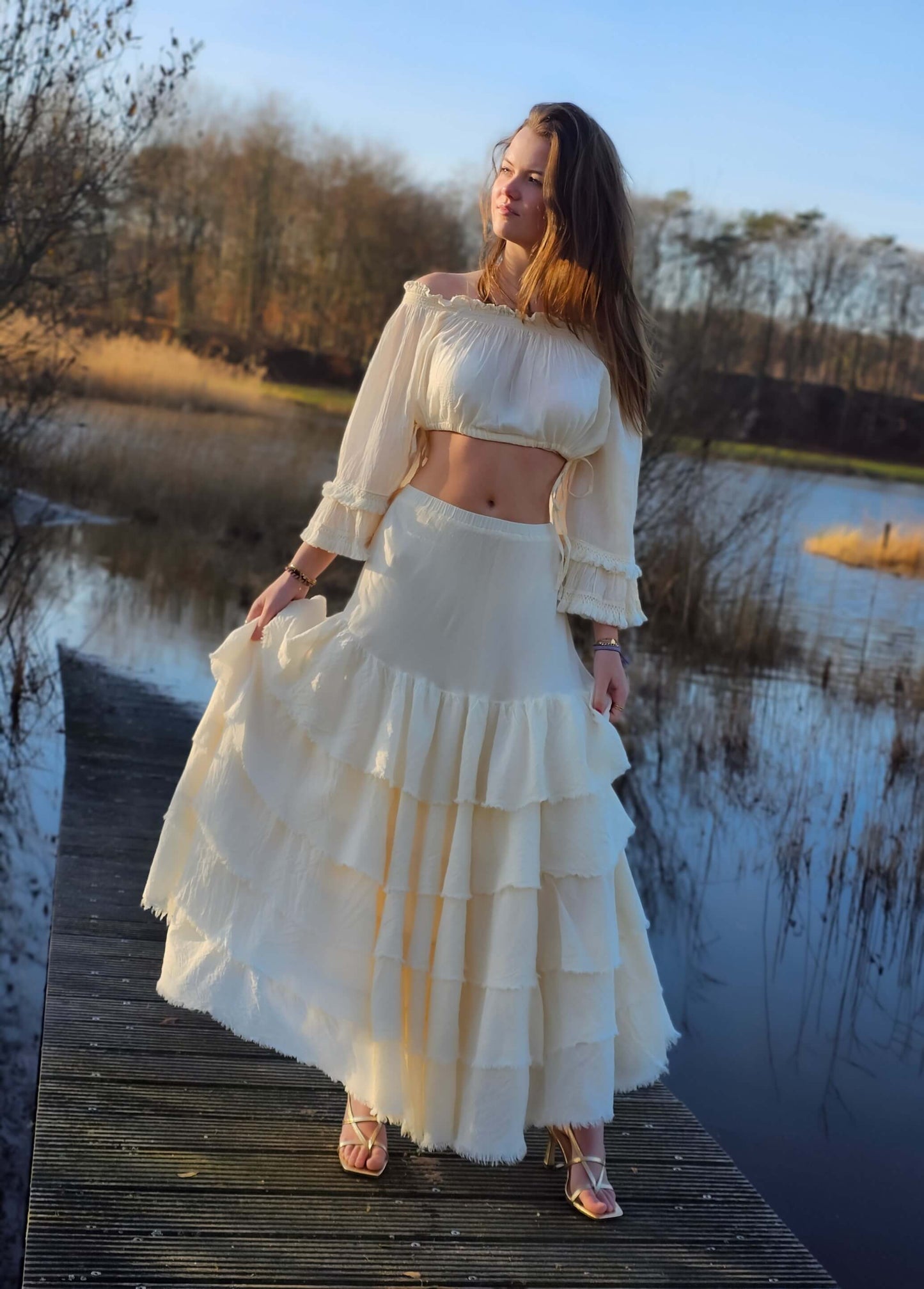 Unbleached-Voluminous-Multi-tiered-Cotton-Skirt