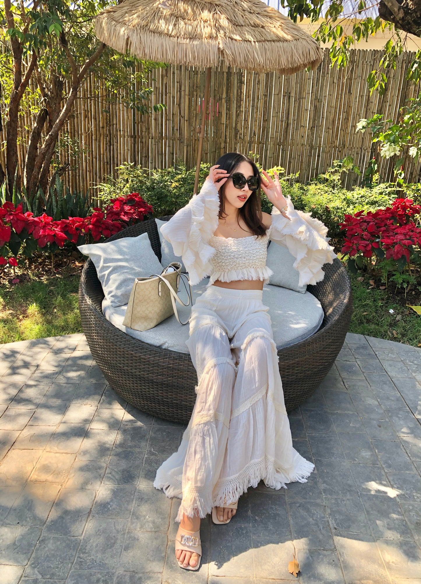 Off-Schouder Ruches Crop Top