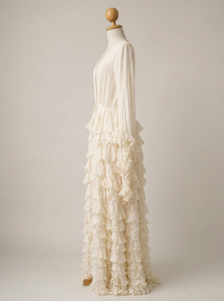 Ruffled Maxi Robe Dress