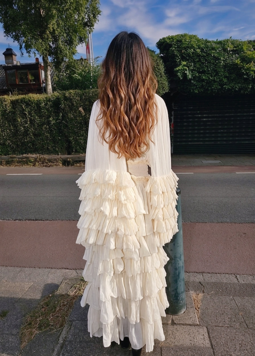 Voluminous Ruffled Cotton Scarf
