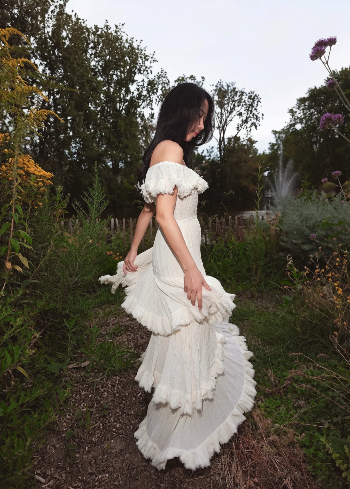 Off-Shoulder Tiered Maxi Dress