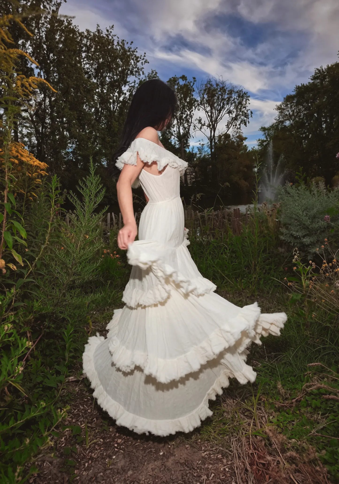 Off-Shoulder Tiered Maxi Dress