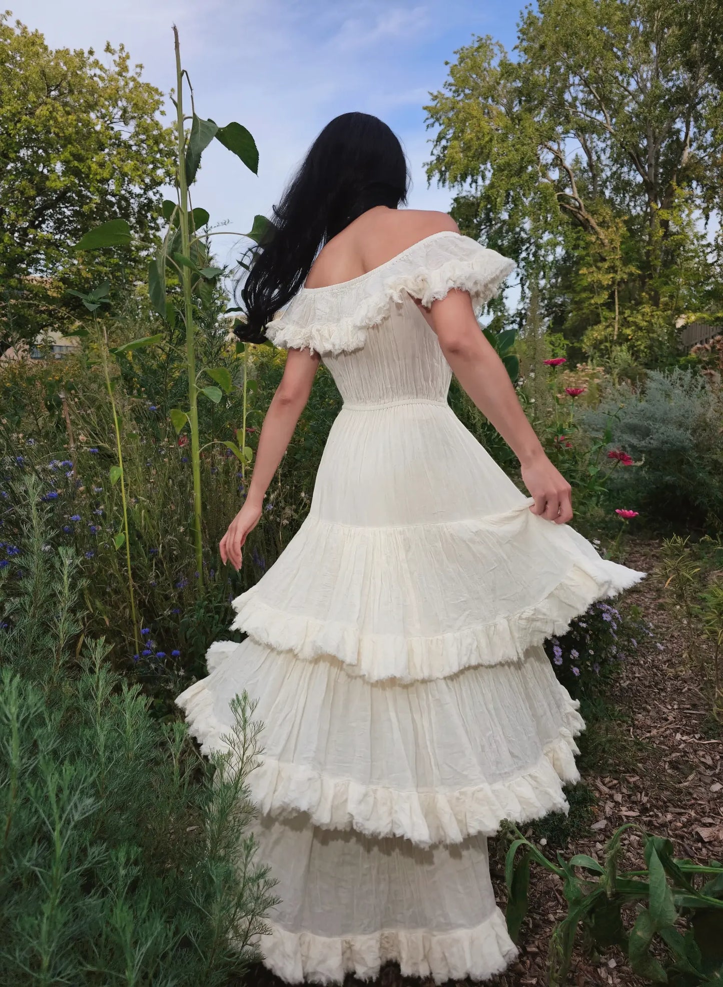 Off-Shoulder Tiered Maxi Dress