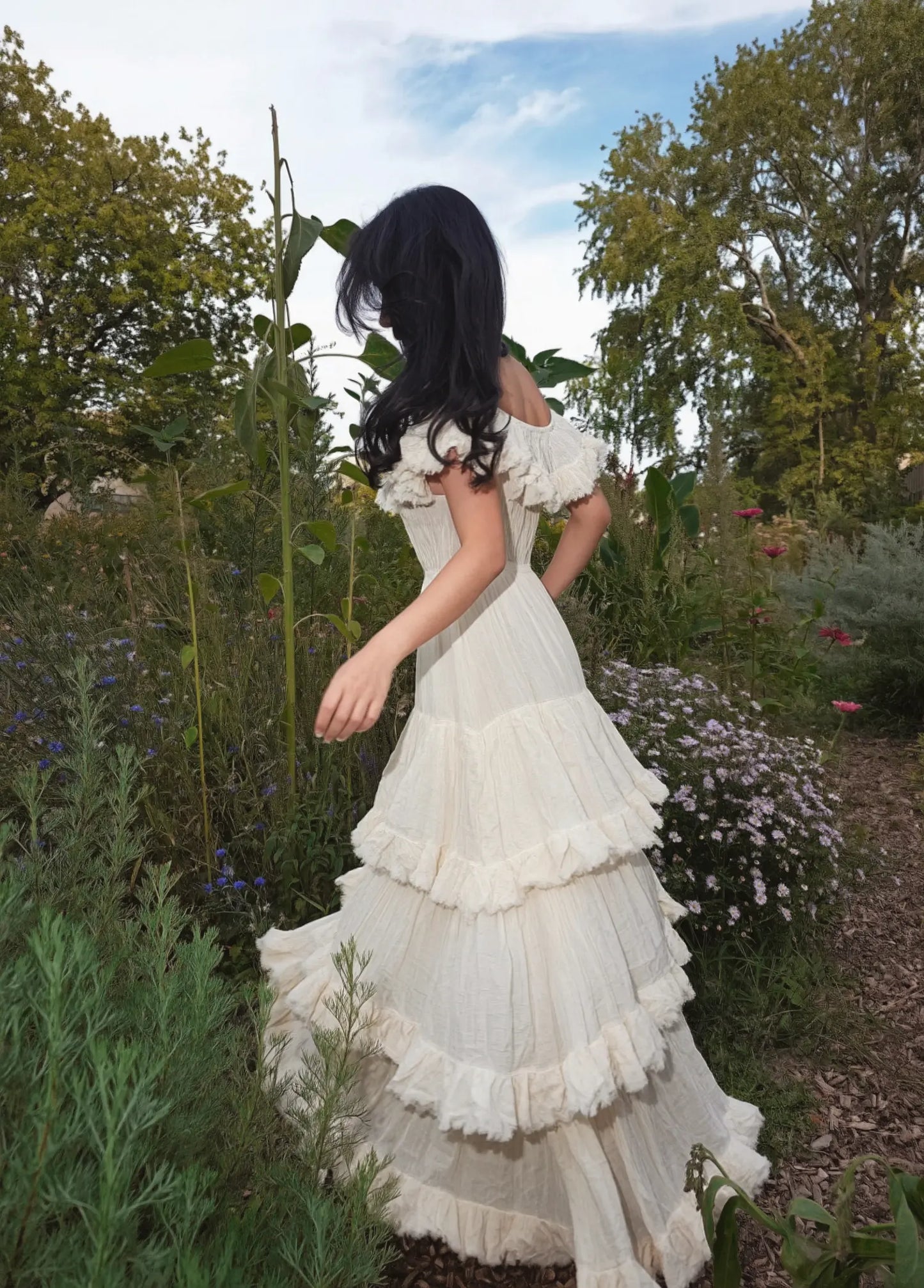 Off-Shoulder Tiered Maxi Dress