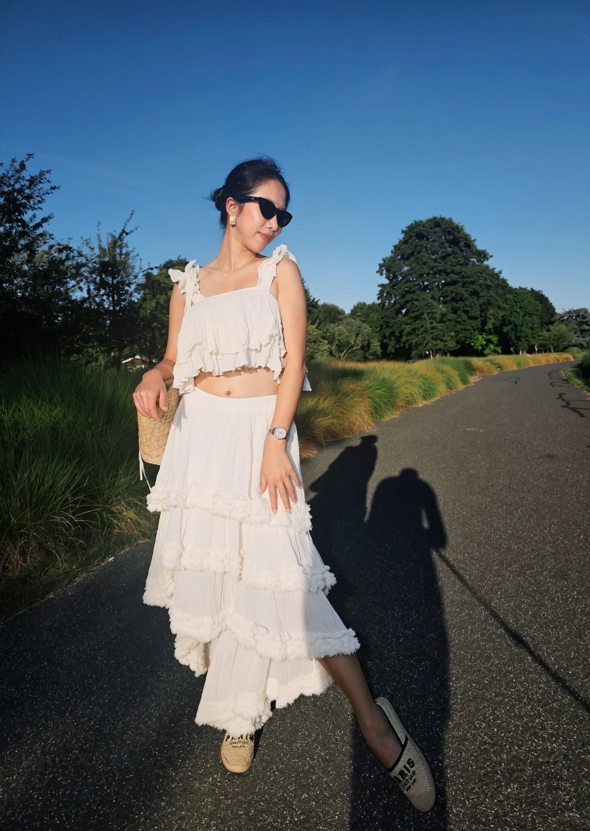 Cascade Multi-Tiered Asymmetrical Skirt