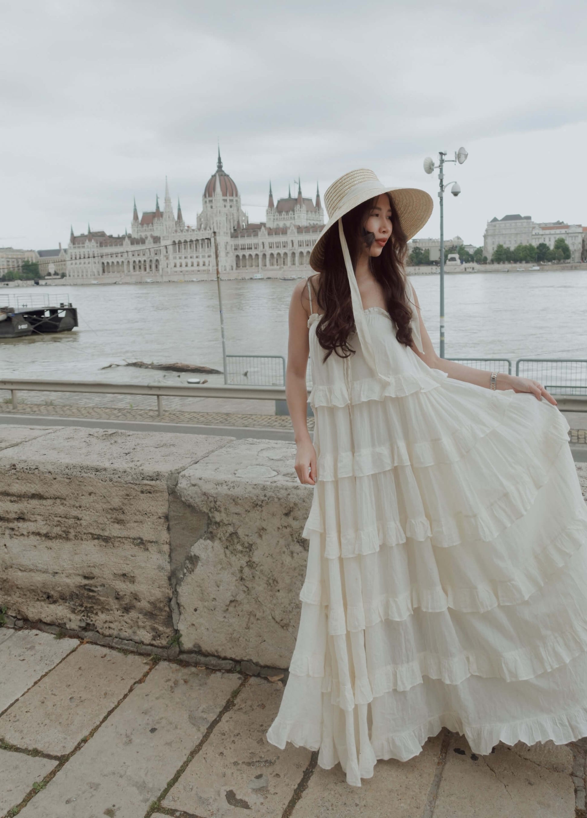 Multi-tiered-Voluminous-Spaghetti-Straps-Dress