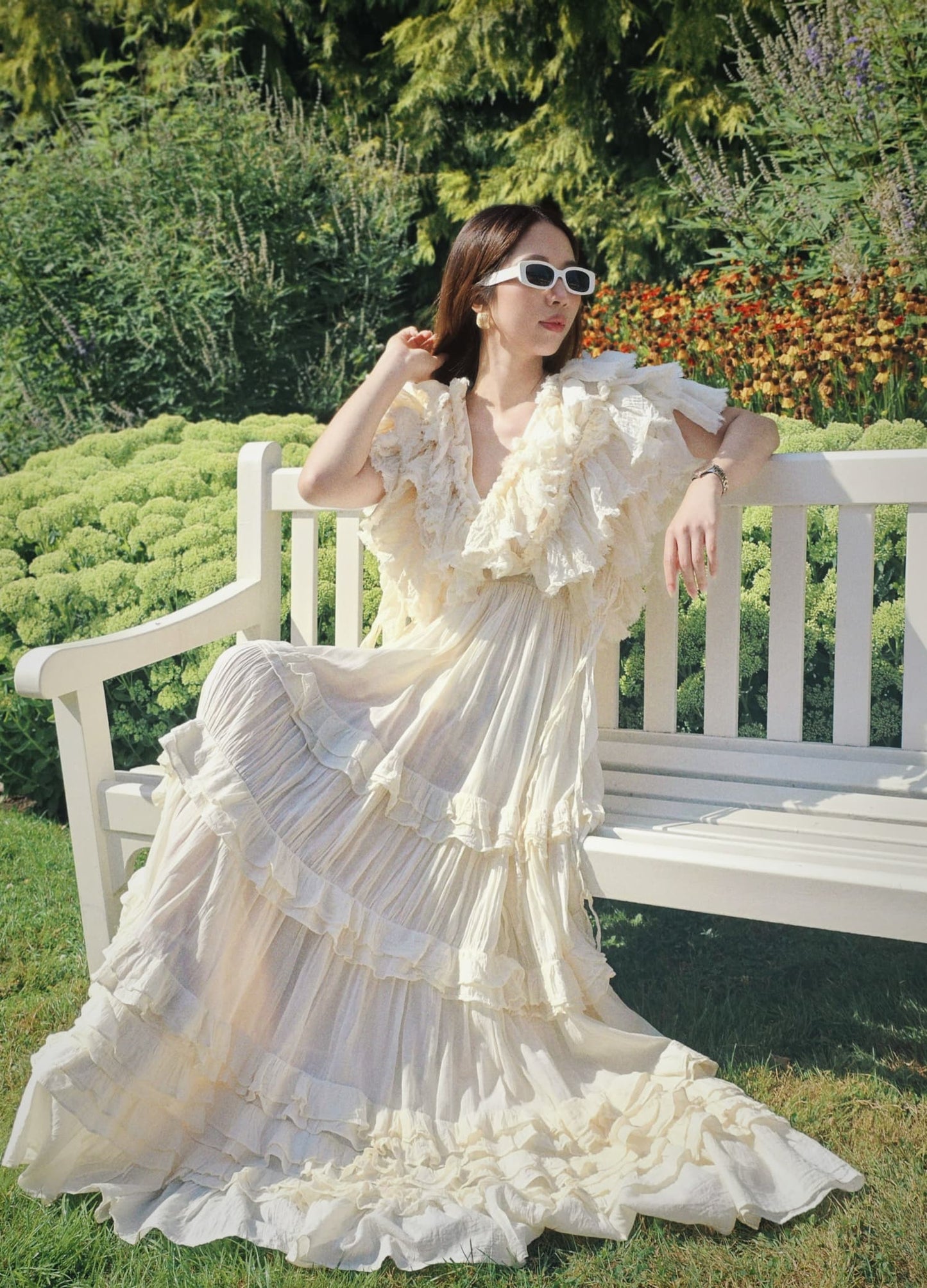 Voluminous Ruffled  Maxi Dress
