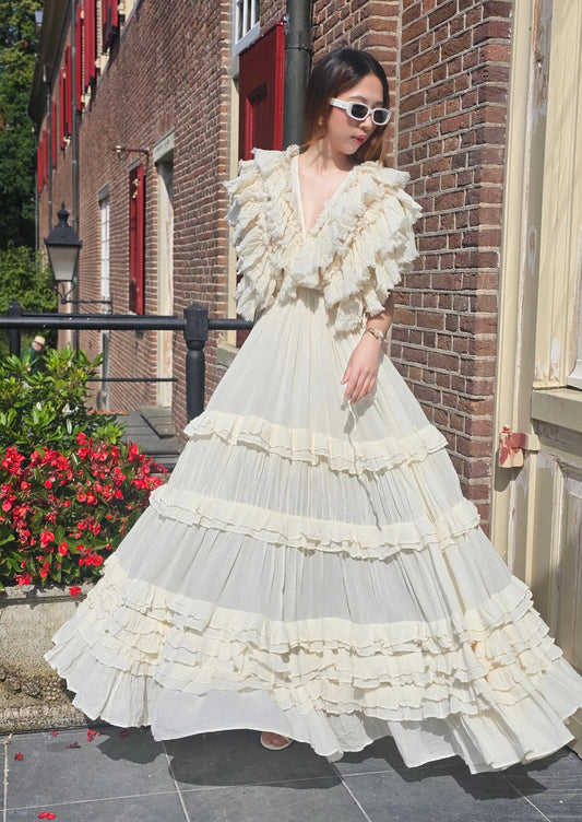 Voluminous Ruffled  Maxi Dress