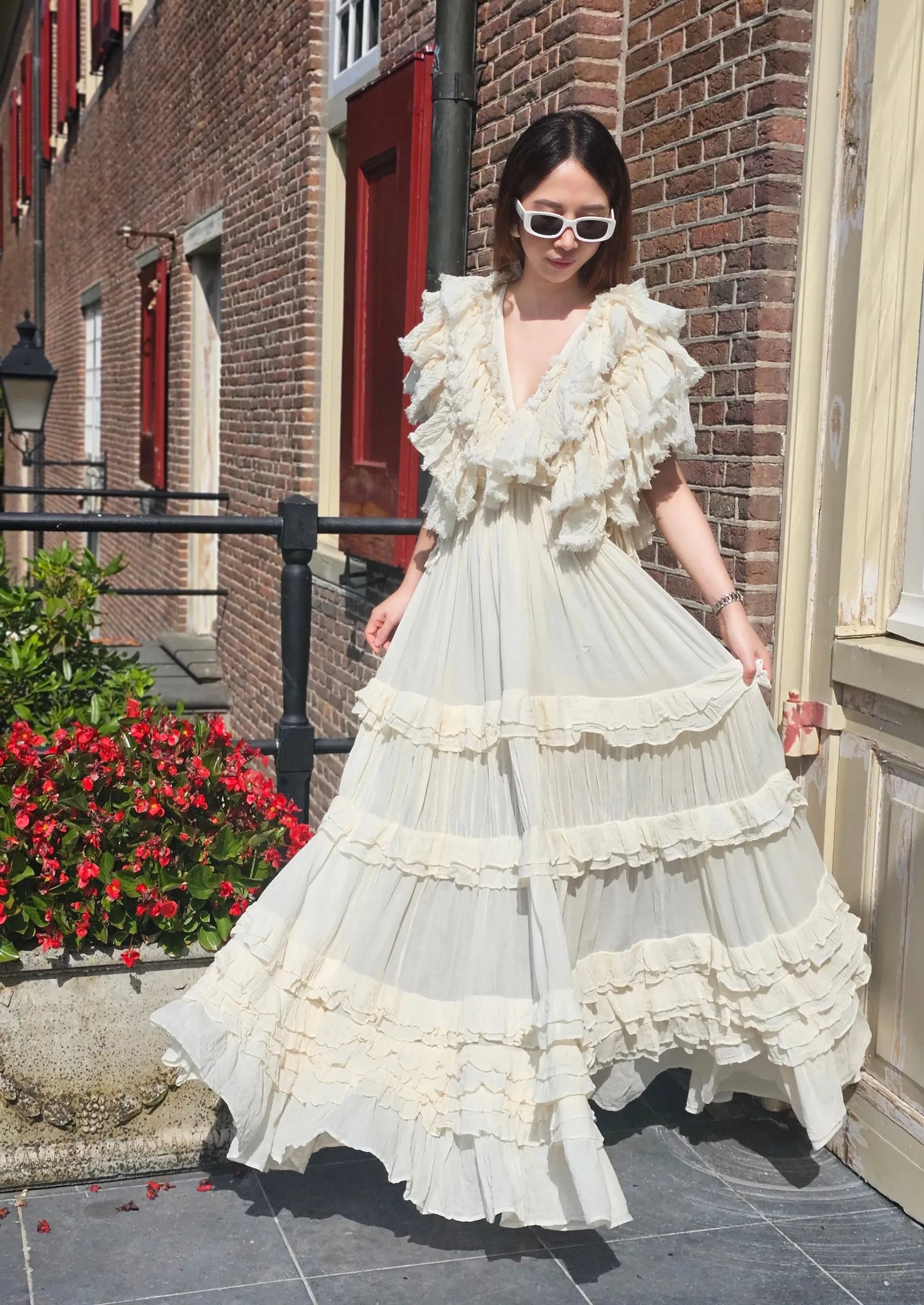 Voluminous Ruffled  Maxi Dress