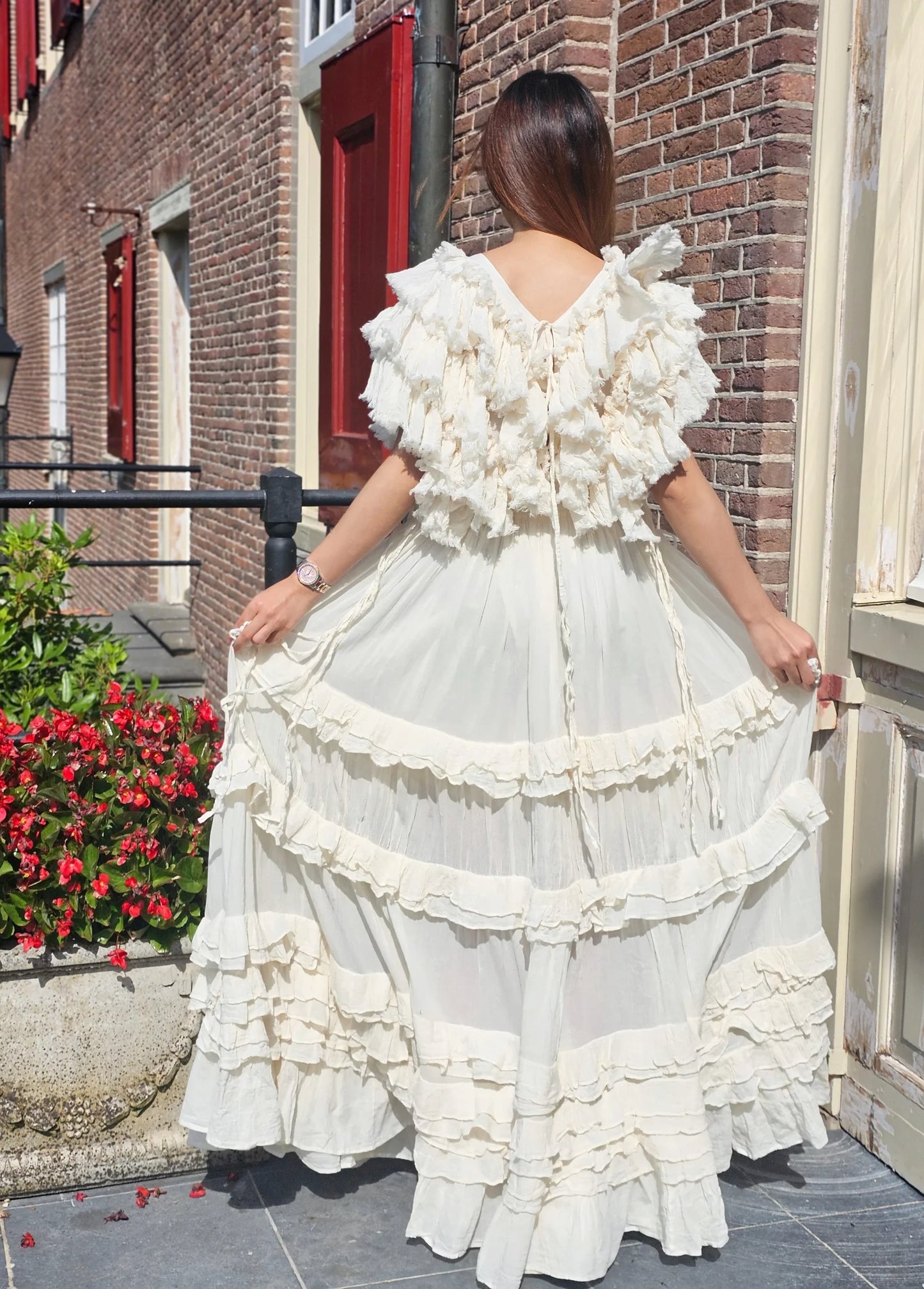 Voluminous Ruffled  Maxi Dress