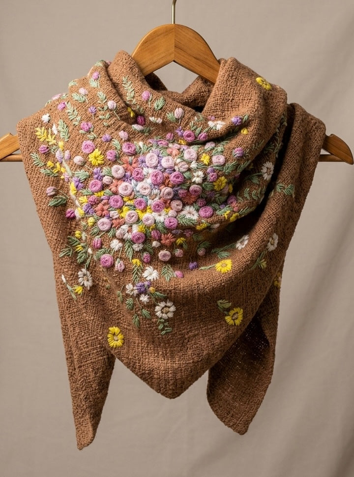 Brown Handwoven Cotton Scarf