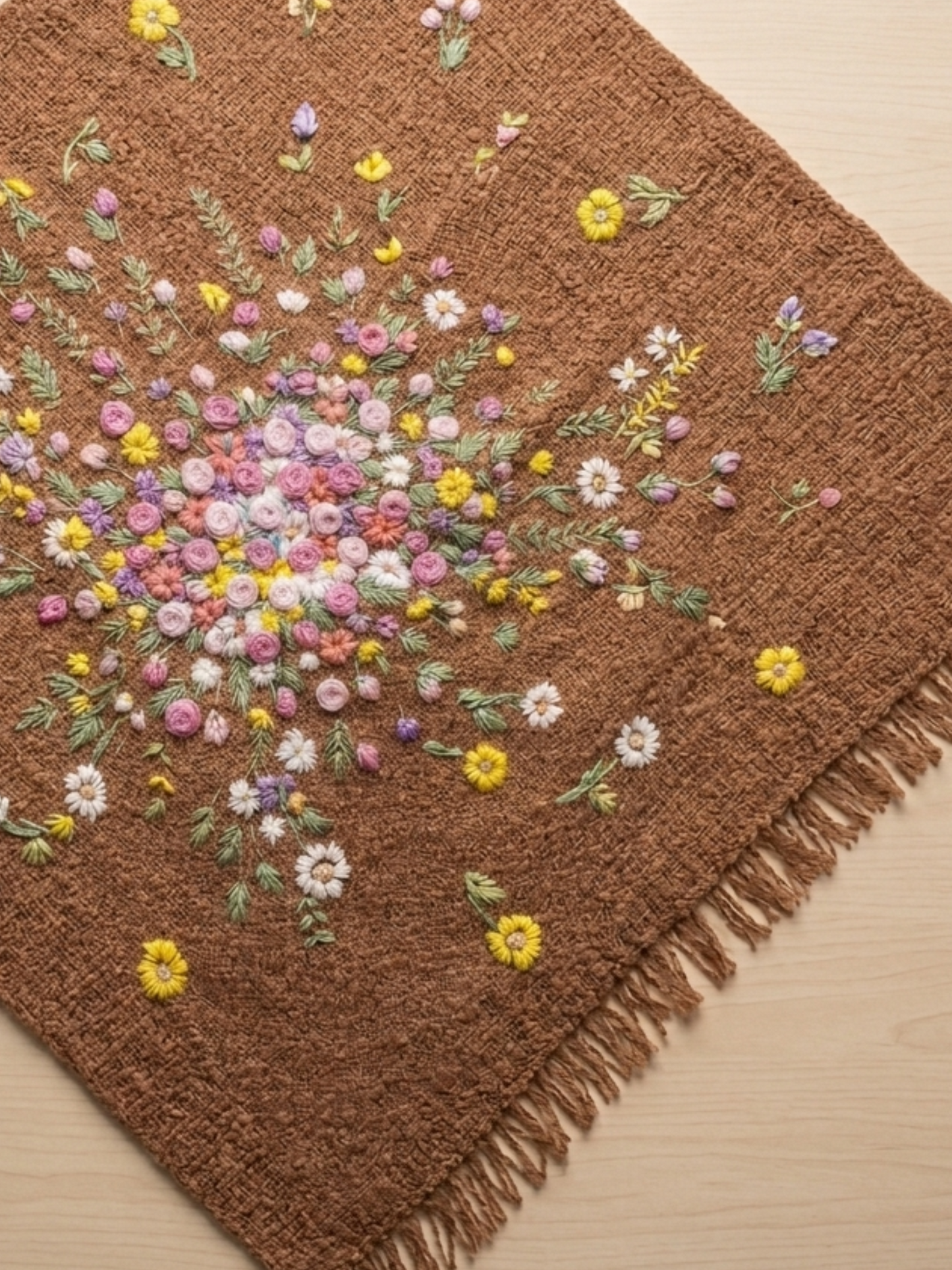 Brown Handwoven Cotton Scarf