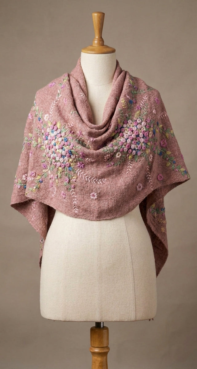 Dusty Pink Handwoven Cotton Scarf